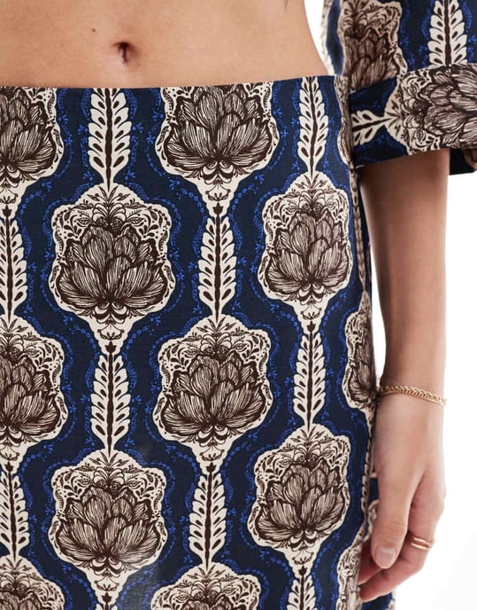 Object a-line mini skirt co-ord in vintage floral print - Image 4
