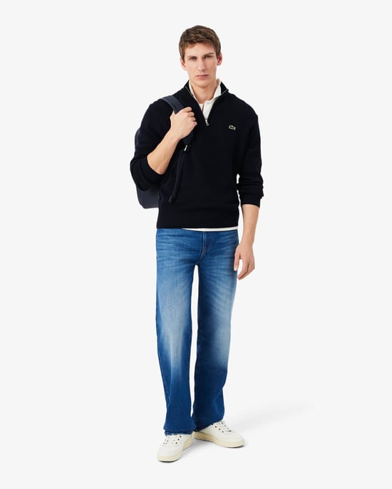 Long Sleeve Logo Detail Sweatshirt in Navy - Image 5