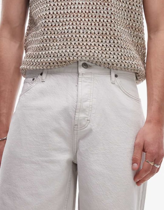 Topman denimbermuda i vitt - Image 3