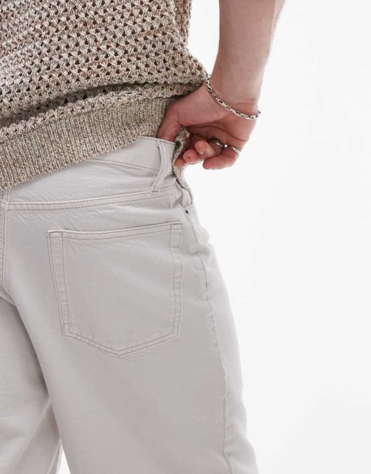 Topman denimbermuda i vitt - Image 4