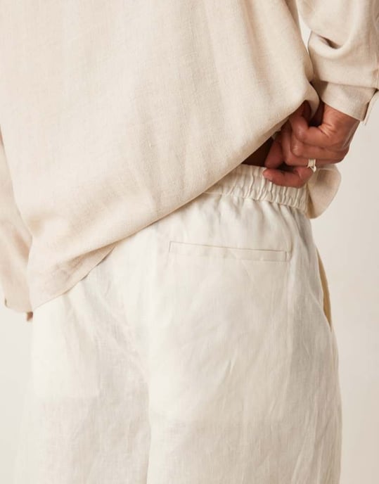 Utvalda 100% linshorts i vitt - Image 2