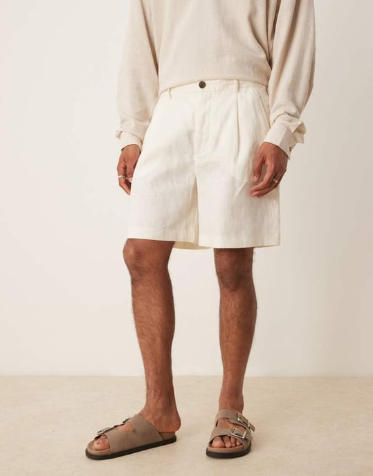 Utvalda 100% linshorts i vitt - Image 3
