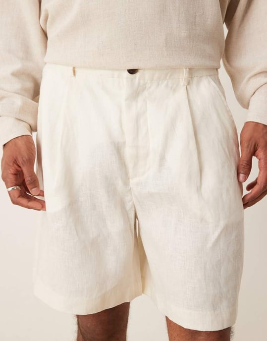 Utvalda 100% linshorts i vitt - Image 4