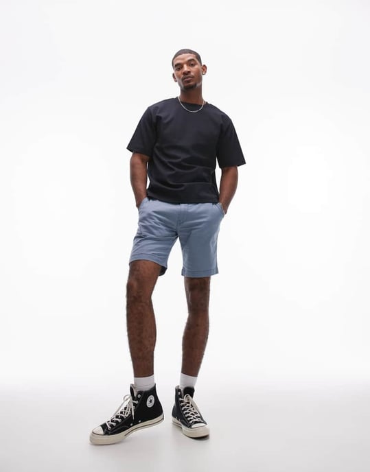 Levi's XX Chino raka bomulls- och linshorts i midblått - Image 2
