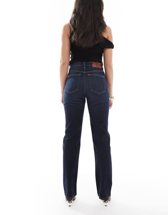 Calvin Klein Jeans hög midja raka jeans i indigo - Image 2