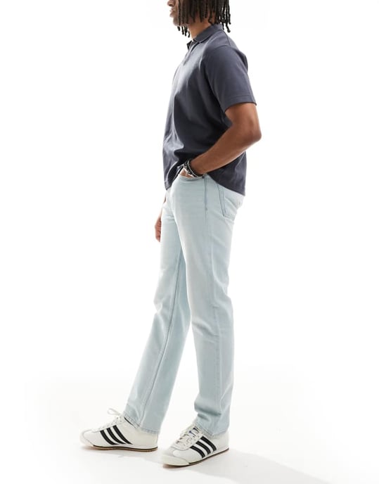 Calvin Klein Jeans standard rak jeans i solblekt tvätt - Image 2
