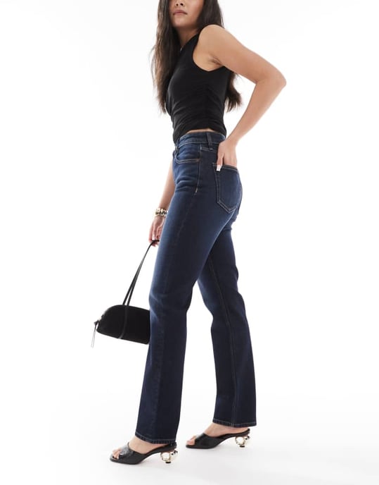 Calvin Klein Jeans hög midja raka jeans i indigo - Image 3