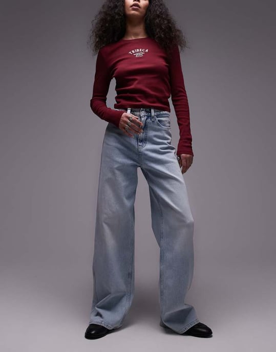 Tommy Jeans Claire hög midja vida jeans i ultralätt - Image 1