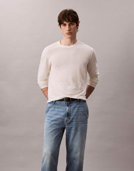 Calvin Klein Jeans 90-talets tapered jeans i solblekt tvätt - Image 4