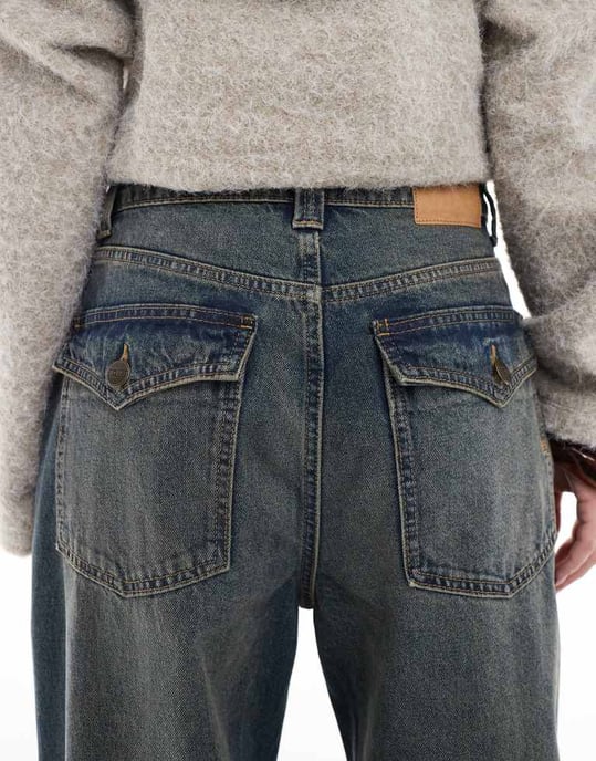 Cotton On super baggy lågt skurna jeans i rostblå - Image 4