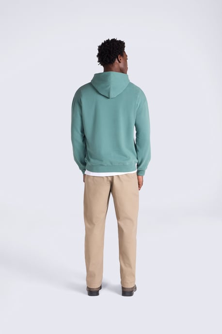 'Icon' Men's Logo Drop Shoulder Hoodie with Kangaroo Pocket Warm Sweatshirt Dark Green - Image 5