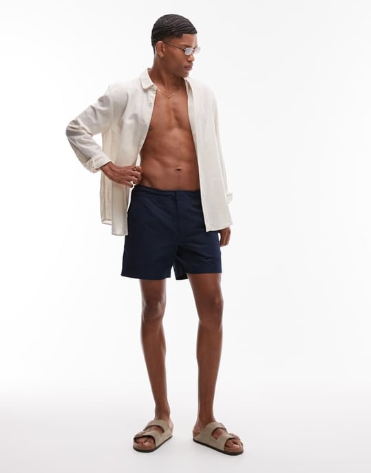 ARKET skräddarsydda badshorts i marinblått - Image 3