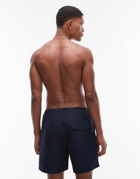 ARKET skräddarsydda badshorts i marinblått - Image 4