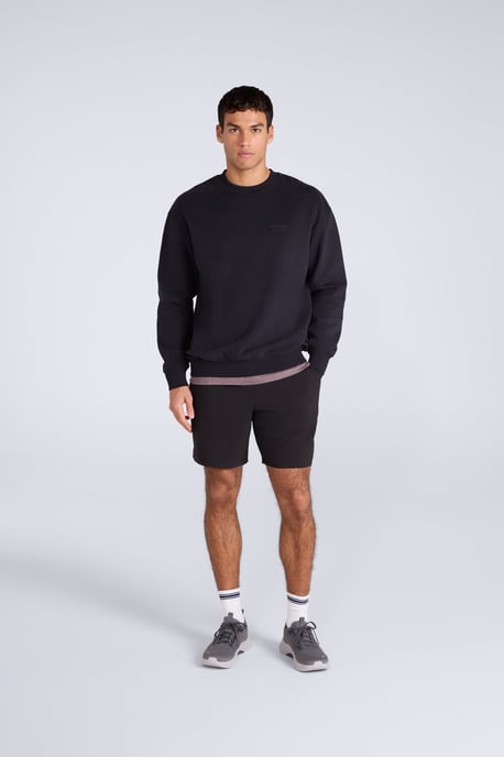 'Jonah' Men's Drop Shoulder Sweatshirt Casual Lightweight Cotton Pullover Jumper Black - Image 3