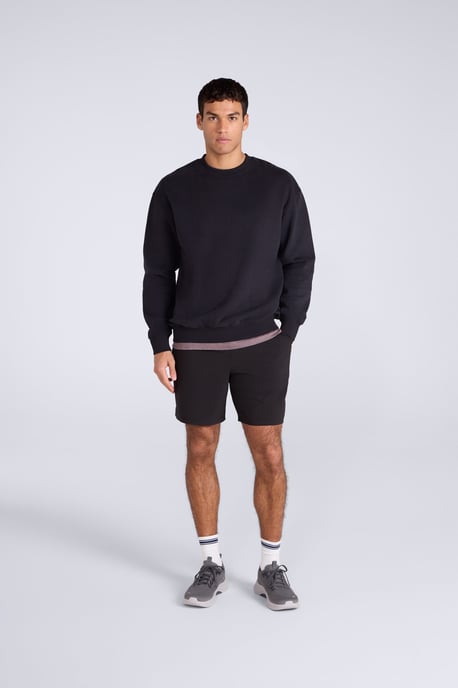 'Jonah' Men's Drop Shoulder Sweatshirt Casual Lightweight Cotton Pullover Jumper Black - Image 4