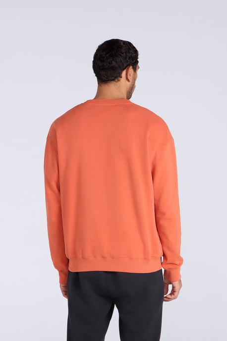 'Jonah' Men's Drop Shoulder Sweatshirt Casual Lightweight Cotton Pullover Jumper Rust - Image 4