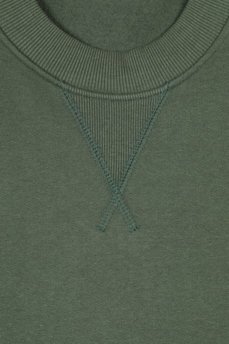 'Hemsby' Men's Plain Sweatshirt Soft Casual Lightweight Comfortable Pullover Top Green - Image 4