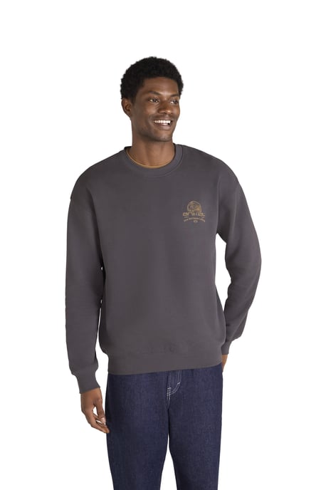 'Jonah' Men's Drop Shoulder Sweatshirt Casual Lightweight Cotton Pullover Jumper Dark Grey - Image 5