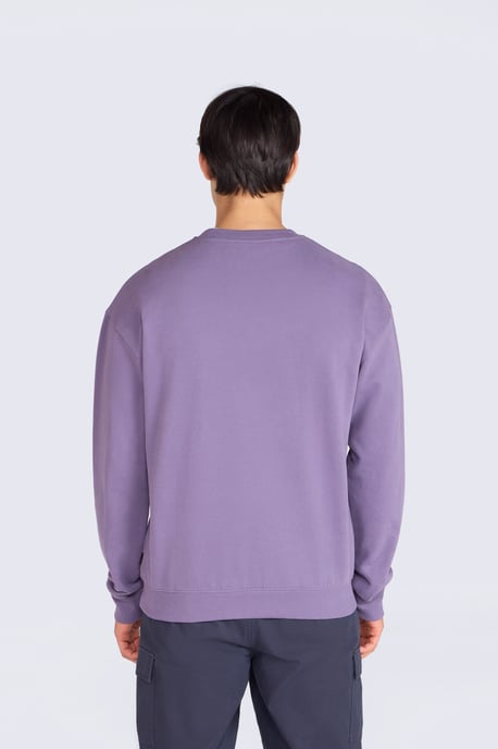 'Jonah' Men's Drop Shoulder Sweatshirt Casual Lightweight Cotton Pullover Jumper Purple - Image 3