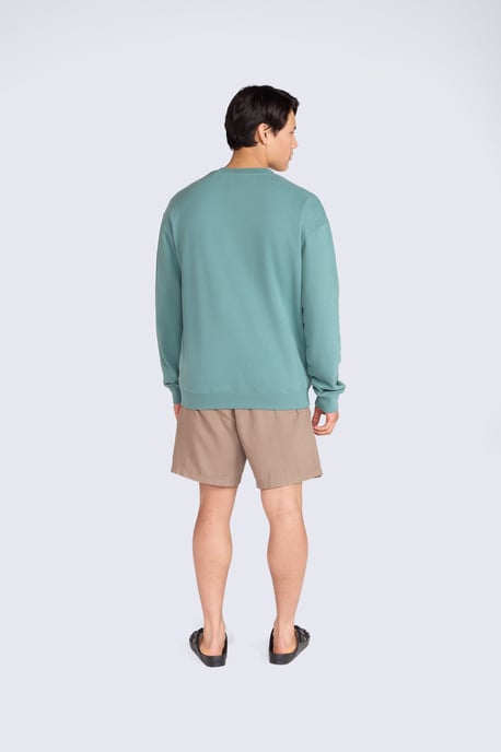 'Jonah' Men's Drop Shoulder Sweatshirt Casual Lightweight Cotton Pullover Jumper Green - Image 5