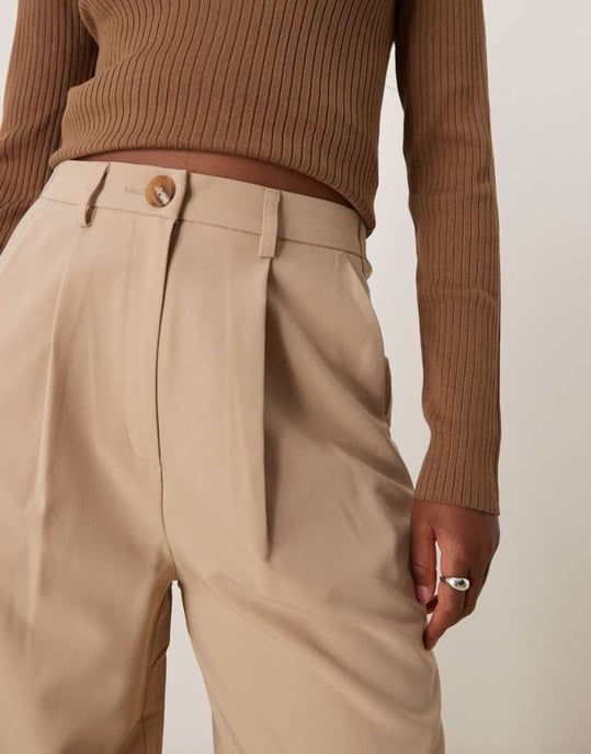 Miss Selfridge skräddarsydda vida byxor i stenfärg - Image 2