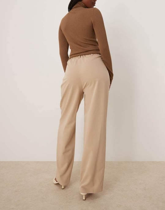 Miss Selfridge skräddarsydda vida byxor i stenfärg - Image 3