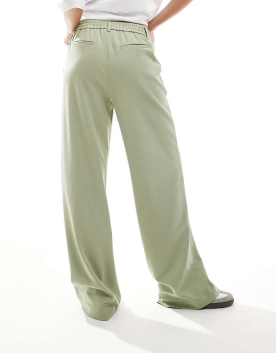 Object wide leg trousers in tea green - Image 3