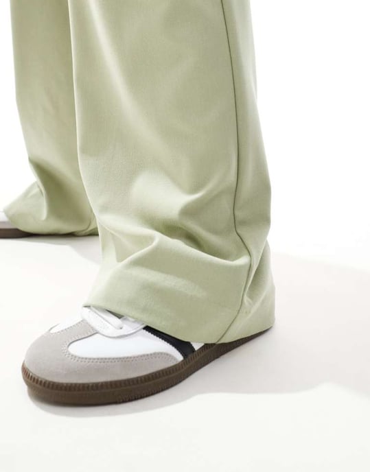 Object wide leg trousers in tea green - Image 4
