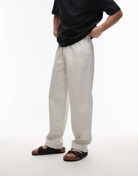ARKET vida arbetsbyxor med dragsko i beige - Image 2