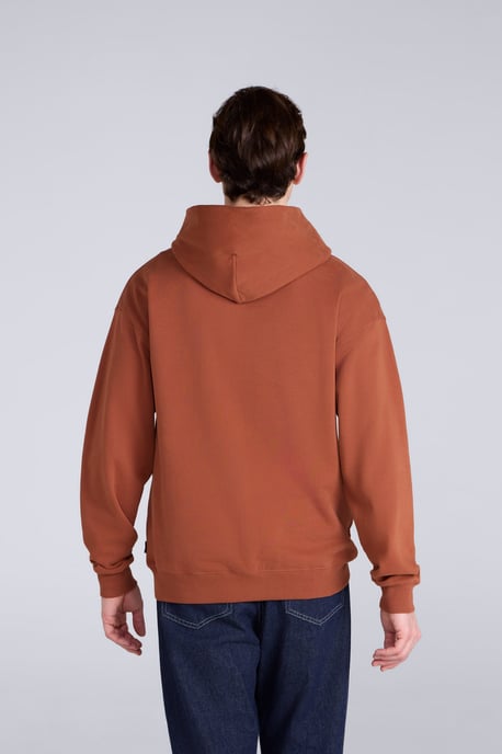 'Icon' Men's Logo Drop Shoulder Hoodie with Kangaroo Pocket Warm Sweatshirt Rust - Image 3