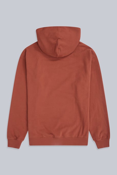 'Icon' Men's Logo Drop Shoulder Hoodie with Kangaroo Pocket Warm Sweatshirt Rust - Image 6