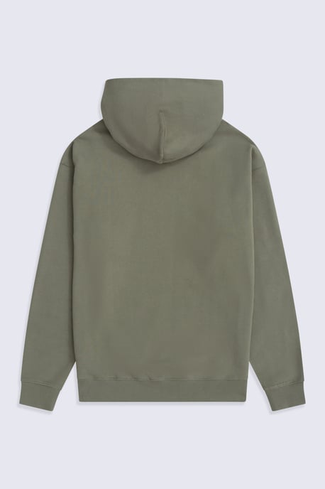 'Icon' Men's Logo Drop Shoulder Hoodie with Kangaroo Pocket Warm Sweatshirt Khaki - Image 6