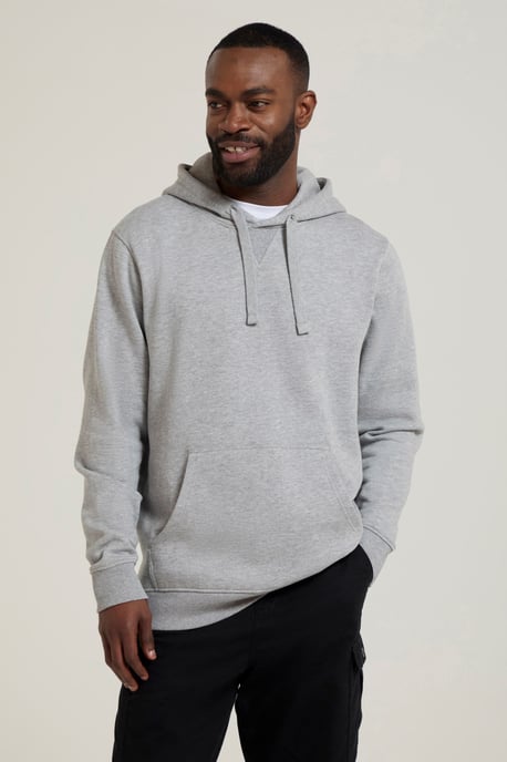 'Dorset' Men's Hoodie Drawcord Adjustable Hood Warm Cosy Pullover Light Grey - Image 1
