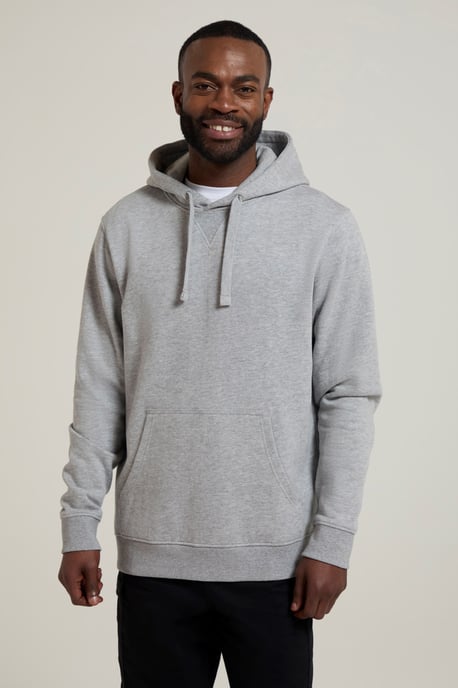 'Dorset' Men's Hoodie Drawcord Adjustable Hood Warm Cosy Pullover Light Grey - Image 2