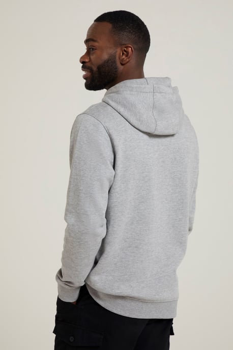 'Dorset' Men's Hoodie Drawcord Adjustable Hood Warm Cosy Pullover Light Grey - Image 3