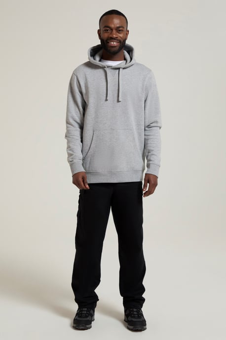 'Dorset' Men's Hoodie Drawcord Adjustable Hood Warm Cosy Pullover Light Grey - Image 4