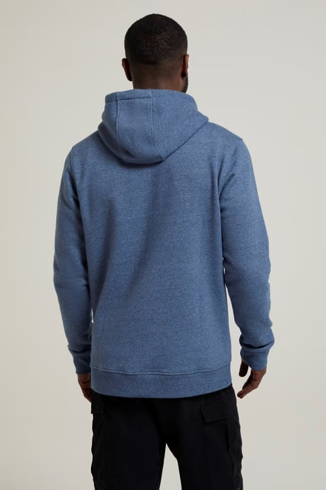 'Dorset' Men's Hoodie Drawcord Adjustable Hood Warm Cosy Pullover Blue - Image 3