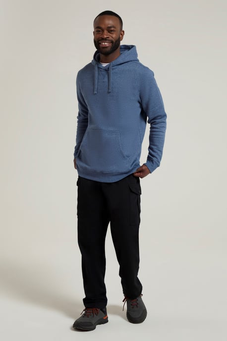 'Dorset' Men's Hoodie Drawcord Adjustable Hood Warm Cosy Pullover Blue - Image 4