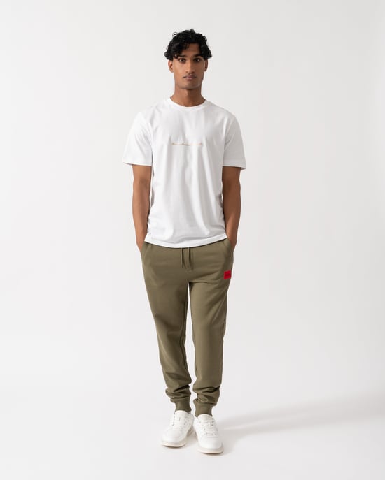 Logo Detail Joggers in Olive - Image 1