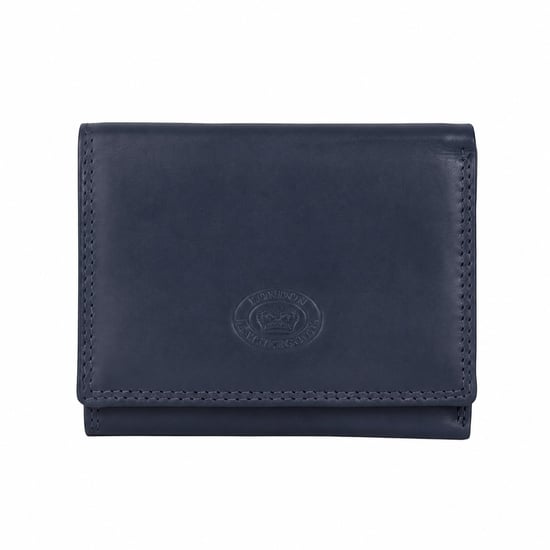 Women’s Small Leather Purse RFID Card Coin Wallet in Navy - Image 1