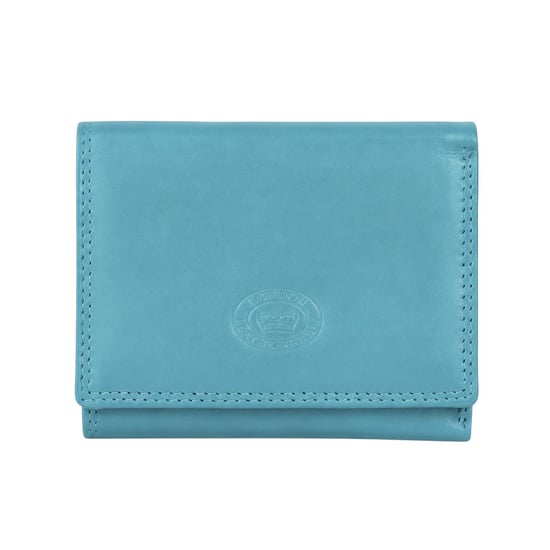 Women’s Small Leather Purse RFID Card Coin Wallet in Turquoise - Image 1