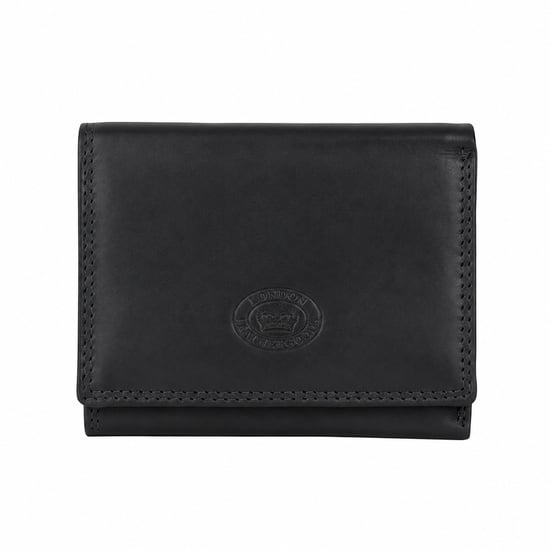 Women’s Small Leather Purse RFID Card Coin Wallet in Black - Image 1