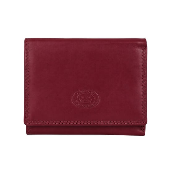 Women’s Small Leather Purse RFID Card Coin Wallet in Dark Red - Image 1