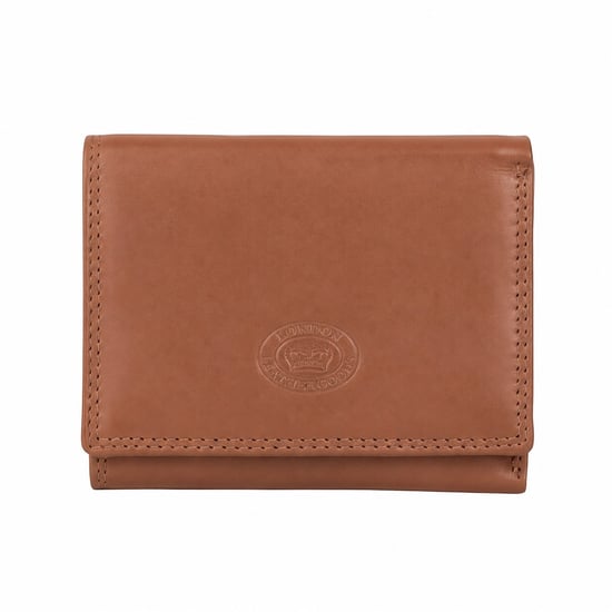 Women’s Small Leather Purse RFID Card Coin Wallet in Tan - Image 1