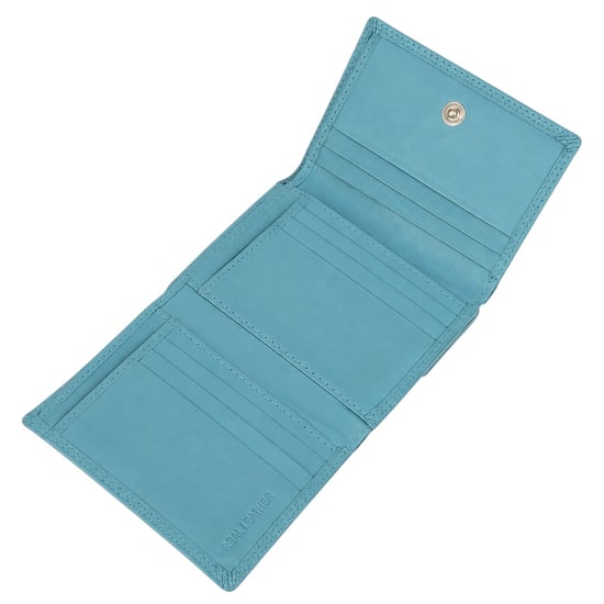 Women’s Small Leather Purse RFID Card Coin Wallet in Turquoise - Image 6