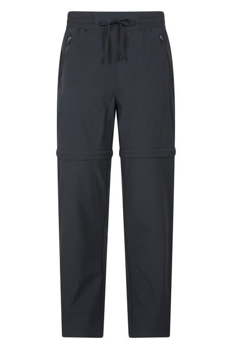 'Explorer' Women's Shorter Zip Off Trouser Lightweight Hiking Convertible Pants Black - Image 1