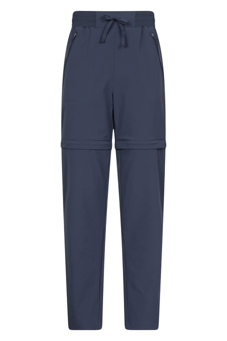 'Explorer' Women's Shorter Zip Off Trouser Lightweight Hiking Convertible Pants Navy - Image 1
