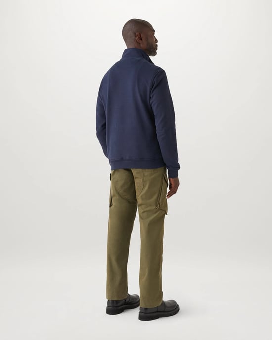 Long Sleeve Logo Detail Sweatshirt in Navy - Image 2