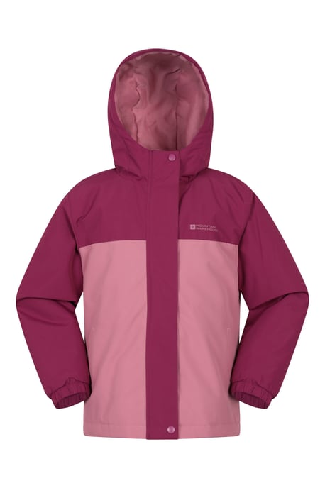 'Polar Zone' Kids Ski Jacket and Pants Set Hooded Water Resistant Winter Outfit Pink - Image 2