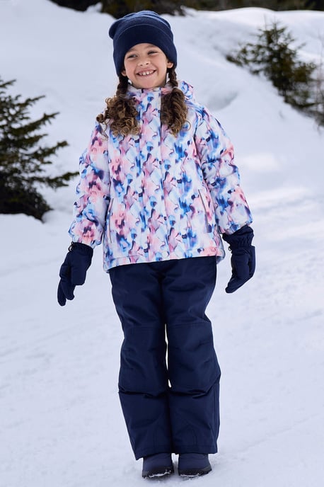 'Polar Zone' Kids Ski Jacket and Pants Set Hooded Water Resistant Winter Outfit Purple - Image 1